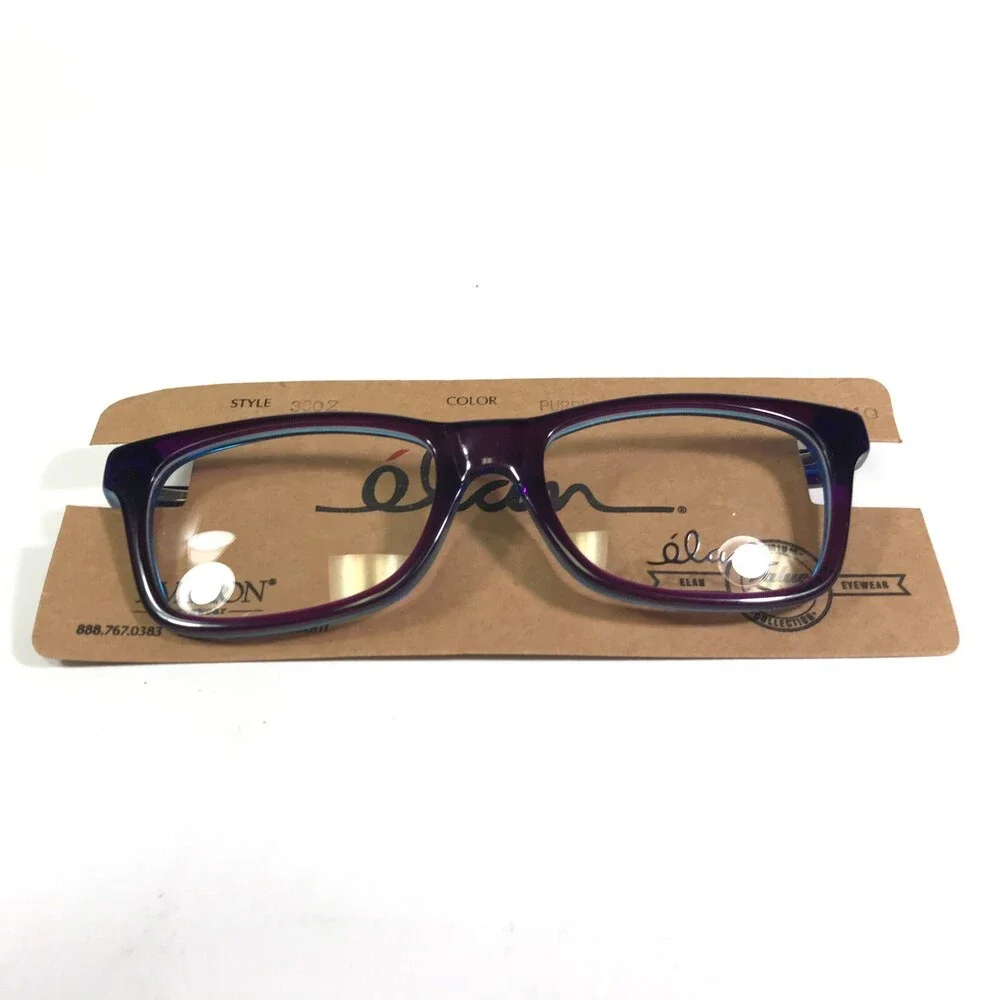 Elan 3002 PURPLE BLUE Eyeglasses Frames Square Full Rim 50-17-140